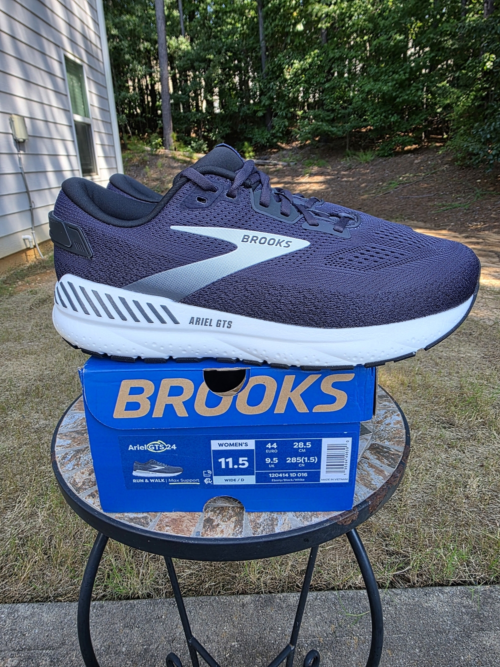 Brooks Ariel GTS 24 1204141D016 Ebony Black Sneaker Women Sz 11.5 2E Worn 1x